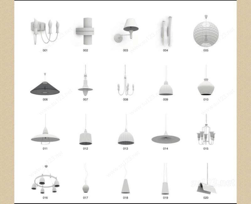 各式灯具  集合SU模型下载草图大师sketchup模型