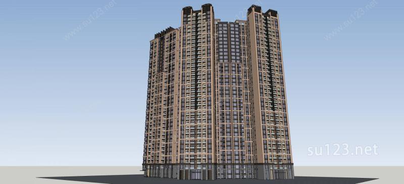 超高层住宅SU模型