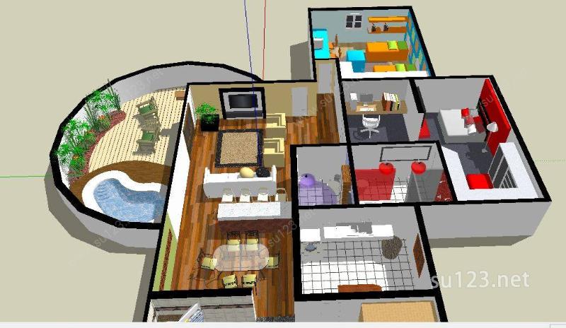 住宅室内设计2SU模型