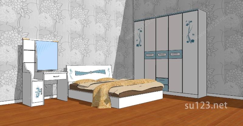 室内家具-床SU模型