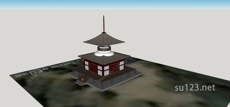 日式小建筑SU模型下载草图大师sketchup模型