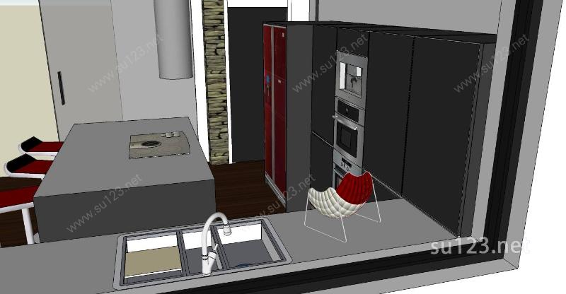 室内-厨房SU模型下载草图大师sketchup模型