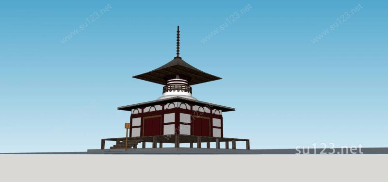 日式小建筑SU模型