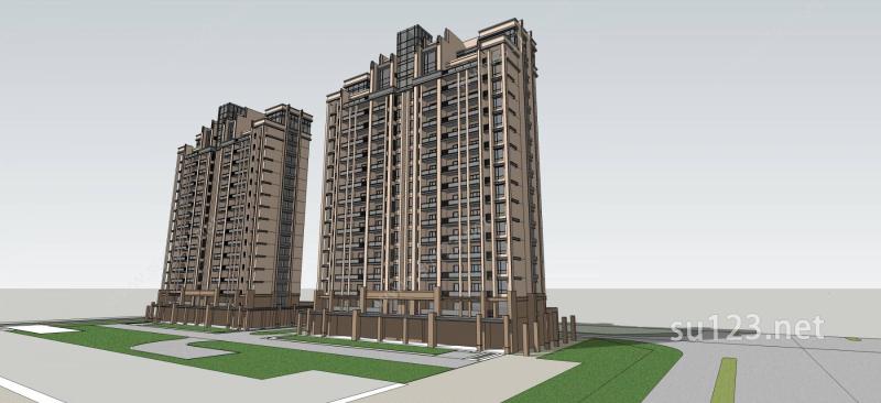 高层住宅模型SU模型