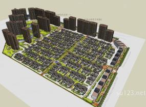 现代商业住宅小区SU模型