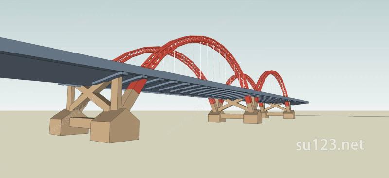 现代风格大桥SU模型下载草图大师sketchup模型