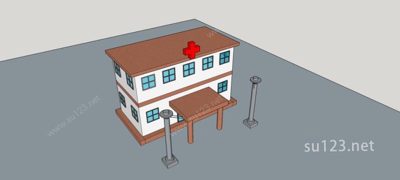 小医院SU模型下载草图大师sketchup模型