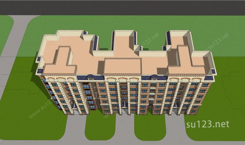 宿舍楼建筑方案图SU模型下载草图大师sketchup模型