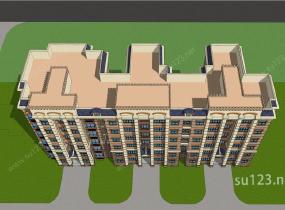 宿舍楼建筑方案图SU模型