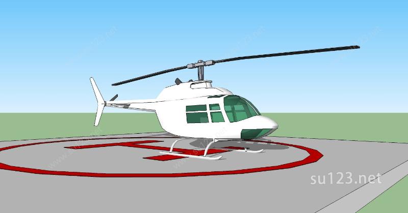直升机SU模型下载草图大师sketchup模型