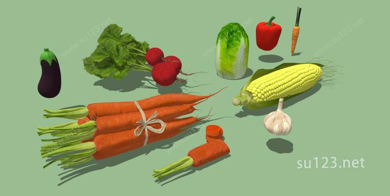 蔬菜SU模型下载草图大师sketchup模型