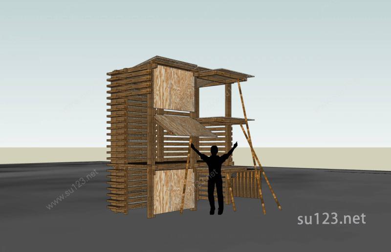 木制小屋SU模型