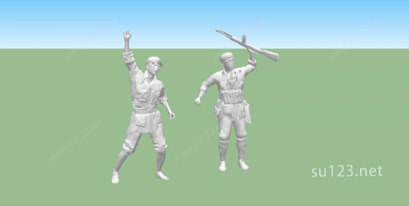 红军战士雕塑模型su01SU模型下载草图大师sketchup模型
