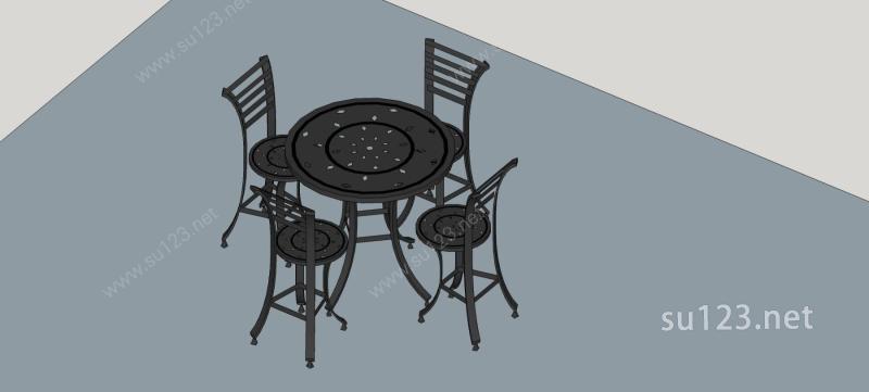 室内家具–桌椅SU模型