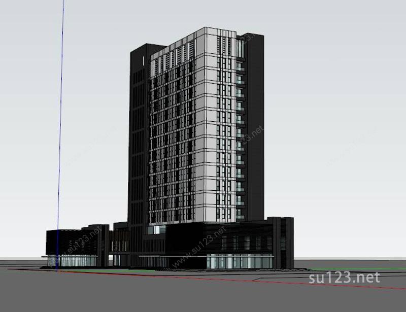 办公楼酒店模型SU模型下载草图大师sketchup模型