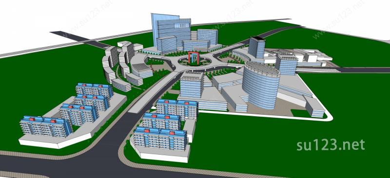 交叉口城市规划SU模型