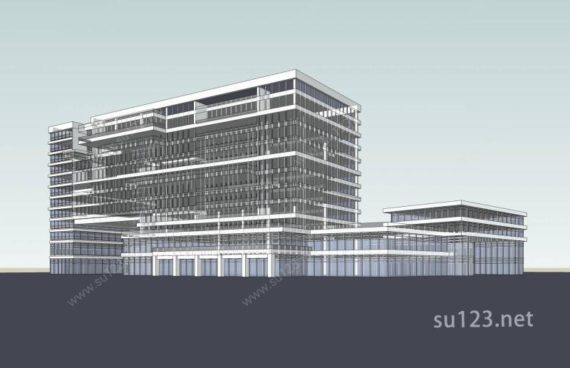 现代小高层办公楼SU模型