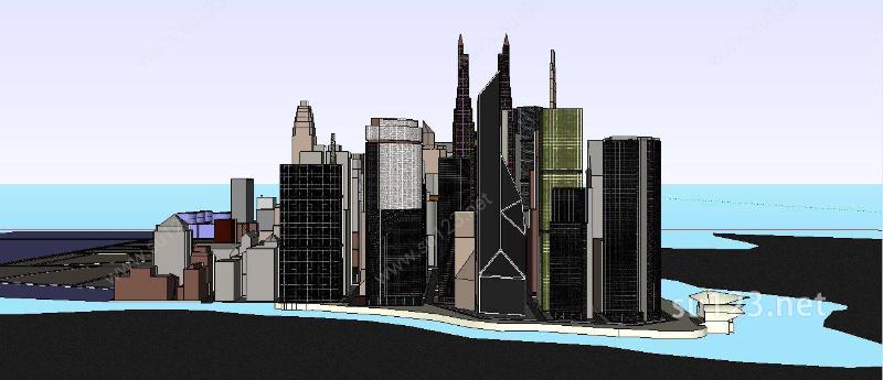香港城市规划SU模型