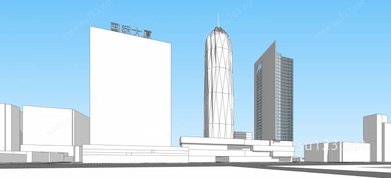 现代城市规划SU模型下载草图大师sketchup模型