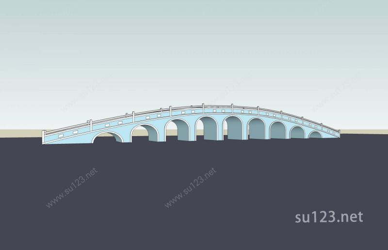拱桥SU模型下载草图大师sketchup模型