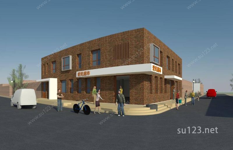 乡村超市、住宅综合体设计SU模型