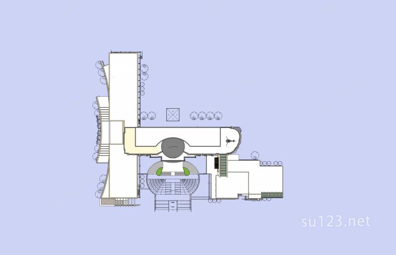 新古典风格小高层酒店SU模型下载草图大师sketchup模型