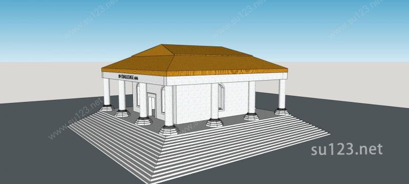 寺庙SU模型