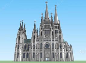 欧式风格教堂SU模型