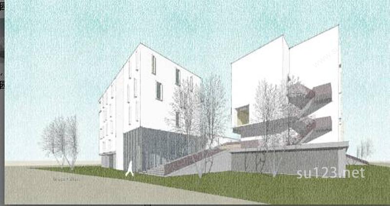 法国，南斯，Canopia公园住宅模型SU模型下载草图大师sketchup模型