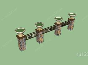 建筑构件-围栏SU模型