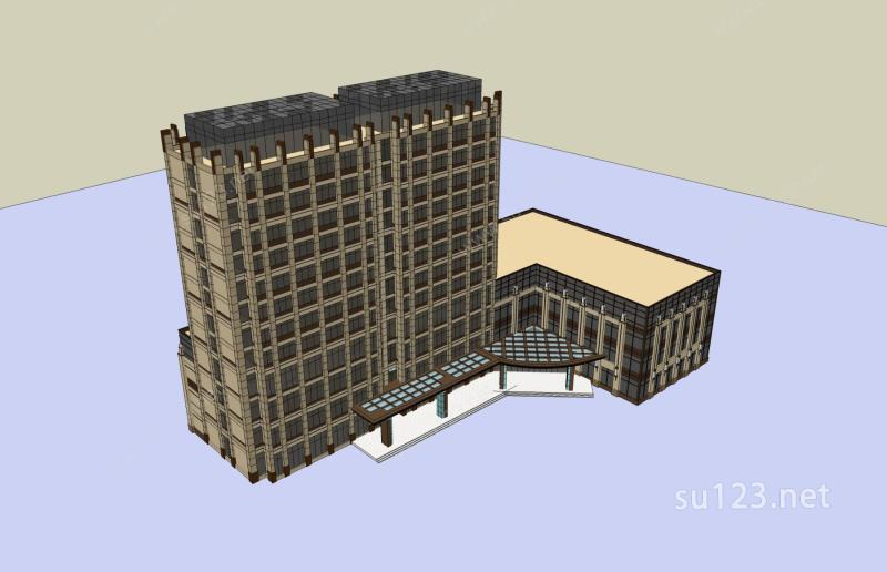 新古典风格商业办公楼SU模型