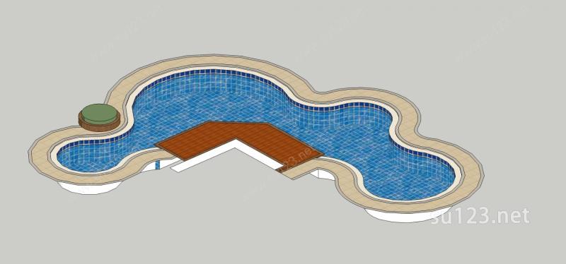 游泳池SU模型