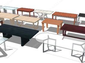长形餐桌2SU模型