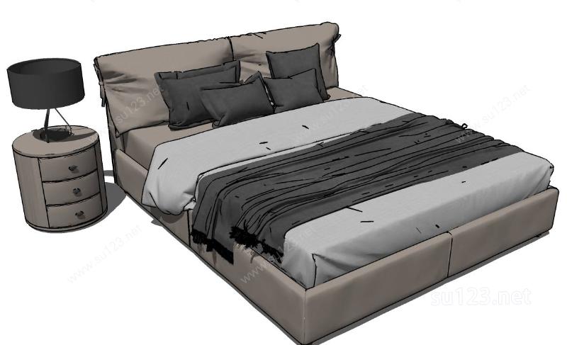 家具设计——卧床8SU模型