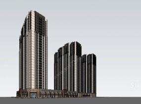 新古典风格商业住宅楼SU模型