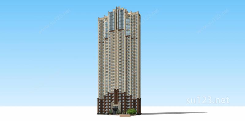 33层住宅模型SU模型