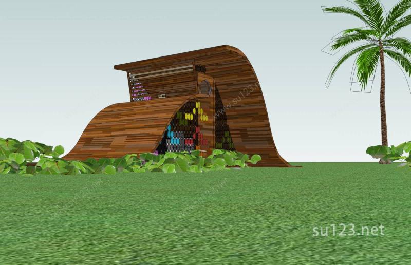 木制景观建筑SU模型
