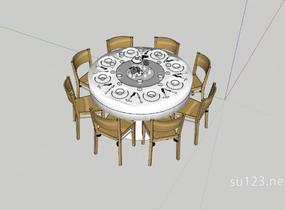 餐桌01SU模型