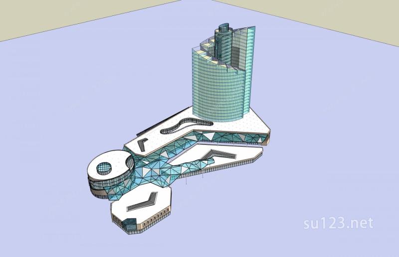 现代商厦及办公楼SU模型