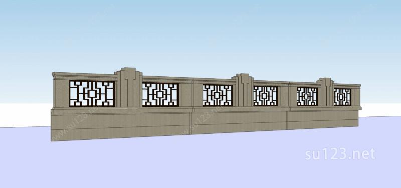 建筑构件–围墙SU模型