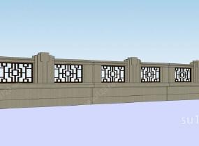 建筑构件–围墙SU模型