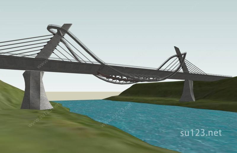 大桥SU模型下载草图大师sketchup模型