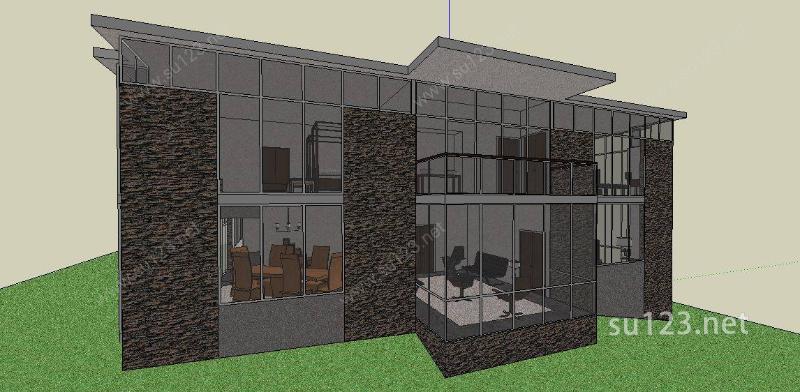 密斯 住宅3SU模型下载草图大师sketchup模型
