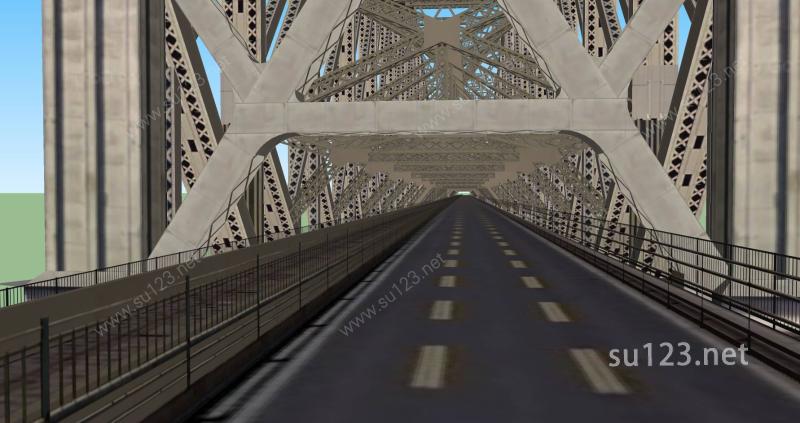 公路钢筋铁桥SU模型
