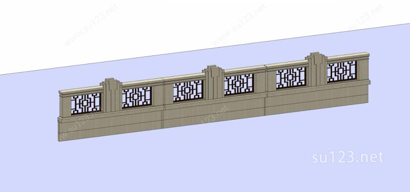 建筑构件--围墙SU模型下载草图大师sketchup模型