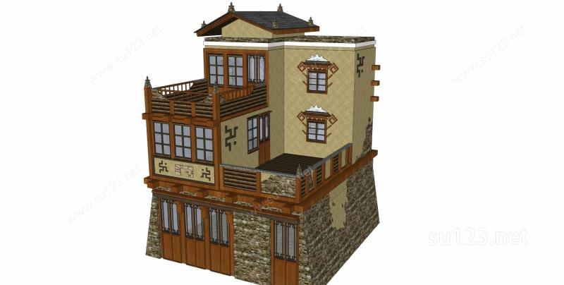 羌族建筑 ASU模型
