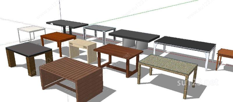长形餐桌2SU模型下载草图大师sketchup模型