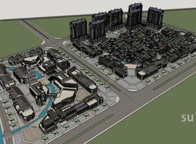 大型中式商业住宅规划SU模型