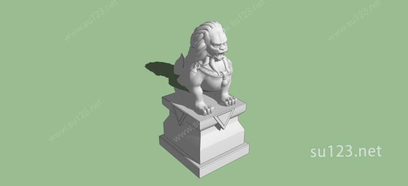 狮子雕塑SU模型