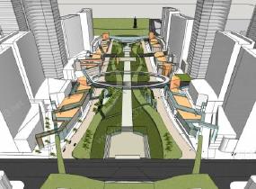 沙河堡城市设计SU模型